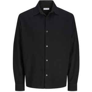 Jjleo Jacquard Shirt Ls, zwart, XL