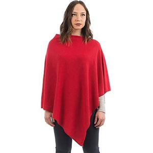 Dalle Piane Cashmere - Poncho van gemengd kasjmier - Made in Italy - Dames, Kleur: Rood