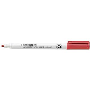 STAEDTLER 341-2 Lumoclor whiteboardmarker compact ronde punt, ca. 1-2 mm, 10 stuks in kartonnen etui, rood