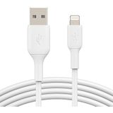Belkin Lightning-kabel (Boost Charge Lightning/USB-kabel voor iPhone, iPad, AirPods) MFi-gecertificeerde iPhone-laadkabel (wit, 3 m)