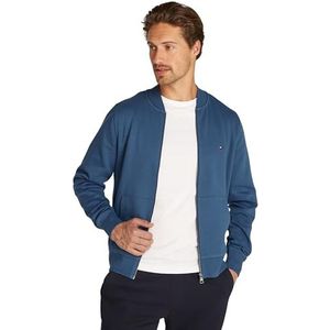 Tommy Hilfiger Heren VLAG LOGO BASEBALL Rits ThROUGH Cardigan Sweatshirt, Egeïsche Zee, XS, Egeïsche Zee, XS