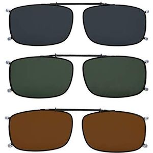 Eyekepper Grijs/Bruin/G15 Lens 3-Pack Clip-on gepolariseerde zonnebril 52x33 MM 52x33 MM Meng