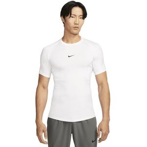 Nike FB7932-100 M NP DF Tight Top SS shirt met lange mouwen heren wit/zwart maat S