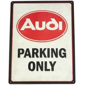 Audi A8-8974 metalen bord 3D-reliëf plaatstaal schild, met tekst PARKING ONLY