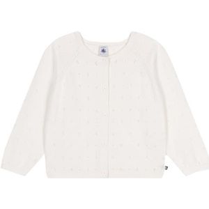 Petit Bateau Gebreide jas voor meisjes, wit, 10 Jaar