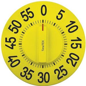 TimeTEX - Tafelklok ""XL-cijfers"" | Magnetische, batterijvrije timer. Met normale wijzerplaat en signaaltoon aan het einde van de looptijd | Inhoud: timer geel/zwart (grootte: 20 cm ø)
