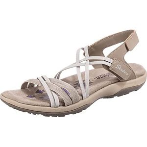 Skechers Reggae Slim-neemt twee platte sandaal voor dames, Taupe, 38 EU