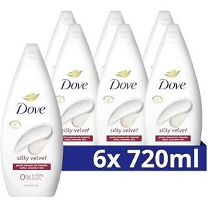 Dove Essential Care Silky Velvet Verzorgende Douchegel, transformeert zelfs de meest droge huid - 6 x 720 ml - Voordeelverpakking