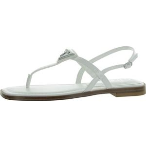 GUESS Rainey platte sandaal voor dames, 5.5 M US, Wit 140, 36.5 EU