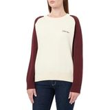 GANT - Trui - Wijnrood/Wit - Knitwear - Ronde Hals - Lange Mouw