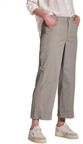 Street One Dames Twill broek met rechte pijpen in Beige, in size: 32
