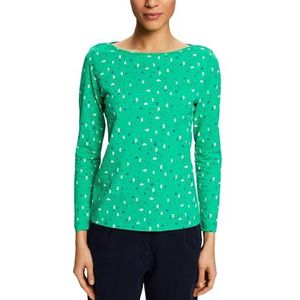 ESPRIT Shirt met lange mouwen en boothals, 333/lichtgroen 4, L