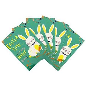 Hallmark Kleine paaskaarten - pak van 5 in 1 schattig ontwerp met groene enveloppen