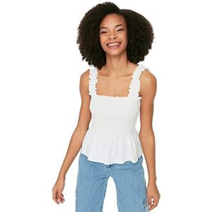 Trendyol Dames Ecru behandelde blouse Blouse, 42