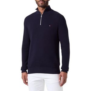 Tommy Hilfiger Sweatshirt met ritssluiting voor heren zonder capuchon, woestijn hemel, XS