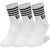 New Era - Stripe Sokken - Set van 3 Paar - Wit - 80% Katoen, 16% Nylon, 4% Spandex