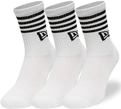 New Era - Stripe Sokken - Set van 3 Paar - Wit - 80% Katoen, 16% Nylon, 4% Spandex