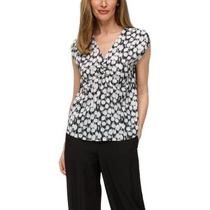 s.Oliver BLACK LABEL - Blouse - Zwart / Wit - Mouwloos - Satijn