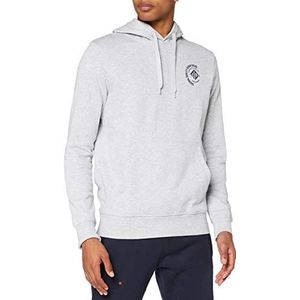 TOM TAILOR Denim Mannen Hoodie met print 1020194, 15398 - Light Stone Grey Melange, S