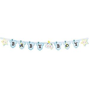 Boland 53207 - letterslinger Baby Boy, lengte 155 cm, karton, geboorte, hangdecoratie, babyfeest, themafeest