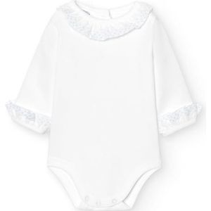 BABIDU Baby-body met lange mouwen, batista-hals, Celeste, klein, uniseks, baby, Lichtblauw, S