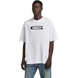 G-STAR RAW Heren Old School Logo Boxy R T T-shirt, wit (White D23904-c336-110), XL