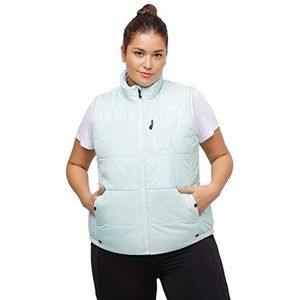 Ulla Popken Dames gewatteerde vest borsttas, waterafstotend vest, ijsblauw, 42/44, ijsblauw, 42-44