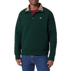 GANT Gewatteerde sweatkraag met trekkoord, Tartan Green, S