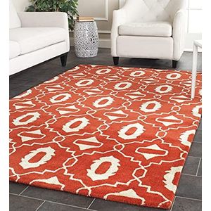 Safavieh Mercer Area tapijt, handgeweven wollen tapijt in oranje/ivoor, 121 x 182 cm
