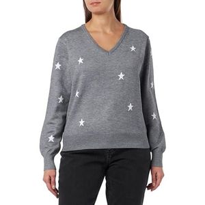 SIDONA Dames gebreide trui 19019332-SI01, grijs melange wolwit, M/L, Grijs Melange Wolwit, M/L