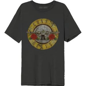 cotton division Uniseks T-shirt Guns N' Roses ""Logo"", referentie: MEGUNSRTS003, antraciet melange, maat 3XL, antraciet gemêleerd., 3XL