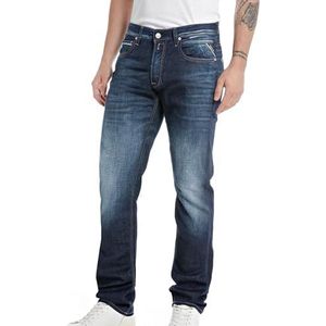 Replay Heren Jeans Grover Straight Fit Bio, donkerblauw 007-2, 27W / 30L