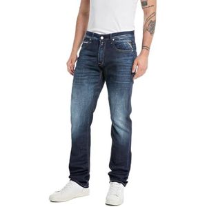Replay Heren Jeans Grover Straight-Fit met stretch, donkerblauw 007-2, 27W x 30L