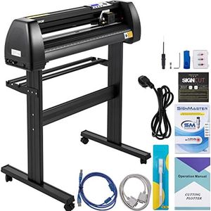 VEVOR Vinyl snijplotter 870 mm, led-snijplotter, nauwkeurige handmatige positionering, software ondersteunt MAC- en Windows-systemen, instelbare kracht en snelheid, voor het maken van etiketten