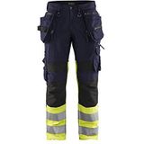 Blaklader 199413308933C148 broek met hoge taille, marineblauw/geel, maat C148