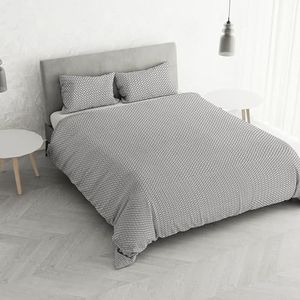 Beddengoedset voor tweepersoonsbed, katoen, bedrukte kleuren, gemaakt in Italië, dekbedovertrek 250 x 200 cm, met binnenklep en kussenslopen, maden taupe, tweepersoonsbed
