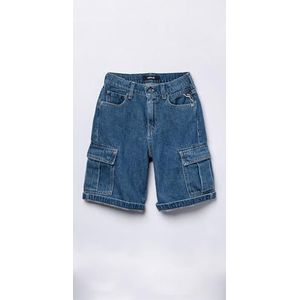 Replay Jongens Relaxed Fit Cargo Jeans Shorts Bermuda, 009, medium blue., 12 Jaren