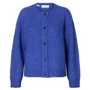 SELECTED FEMME Slflulu Ls Knit Short Cardigan Noos, blauw, XXL