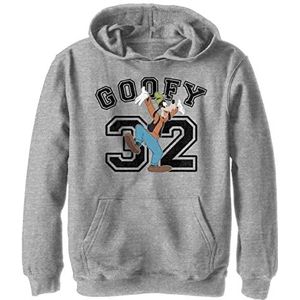 Disney Characters Goofy Collegiate Boy's Hooded Pullover Fleece, Athletic Heather, Small, Athletic Heather, S