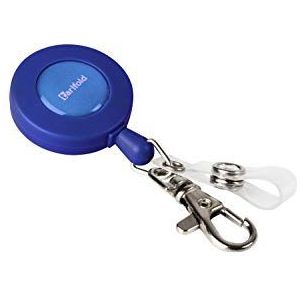 Tarifold 200511 - uittrekbare omhangband, sleutels, identiteitskaarten met drukknop en karabijnhaak, blauw - 10 stuks