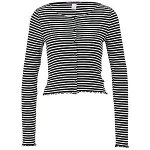 Q/S by s.Oliver Dames T-shirt lange mouwen grijs/zwart S, grijs/zwart, S