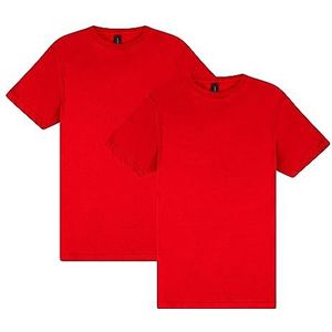 Gildan Heren Shirt (Pack van 2), Rood (2-pack), L