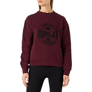 Replay Dames W3709 Sweatshirt, 459 Bordeaux ROYAL, XL