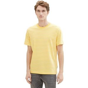 TOM TAILOR T-shirt voor heren, 35209 - zonnig geel wit streep, XXL