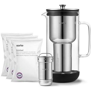 DAFI Glazen waterfilterkan Crystal Classic 2.0L met gratis filterpatroon - Grafiet