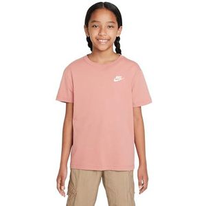 Nike G NSW Tee Club SS Boy T-shirt voor meisjes en meisjes, Red Stardust, M