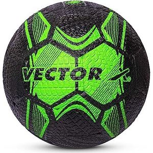 Vector X Street Soccer Football (Green/Black, Size-5) Material- Moulded rubber | All Surface | High Bounce | High Speed ​| Rubberized Outer core | High Air Retention Bladder | 32 Panel | Training