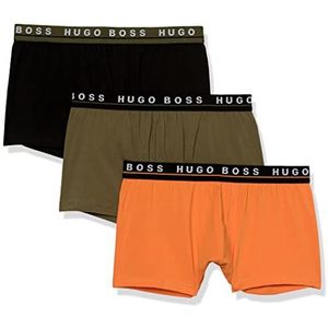 BOSS Hugo Stretch Cotton Regular Fit Trunks voor heren, 3 stuks, zwart/zon-oranje/yucca-groen, XX-Large, zwart/zon-oranje/yucca-groen, XXL