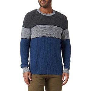 Sisley Mens L/S 116QT100T Sweater, Blauw en Grijs 901, XXL