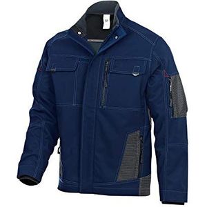 BP 1874-572-110-XS Softshell-werkjas opstaande kraag voor mannen, verborgen ritssluiting, 100% polyester, nachtblauw/antraciet, XS-maat